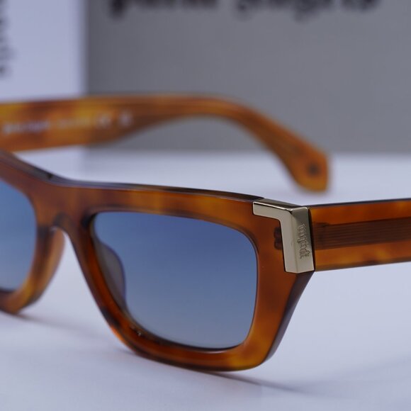 Palm Angels PERI10K MALIBU 6E49 Cat Eye Sunglasses - Havana/Blue - Picture 3 of 8